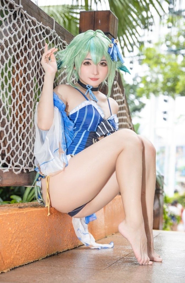 三不是世w《原神》砂糖泳装特辑｜萌系炼金术师的夏日清凉cosplay[44P-129MB]